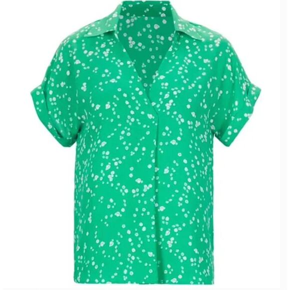 CAbi #6082 The Replay Top, S/S Floral Green, S - Picture 3 of 7